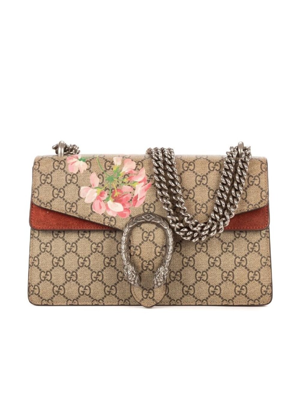 Gucci Blooms Dionysus Beige Burgundy Supreme Canvas Shoulder Bag